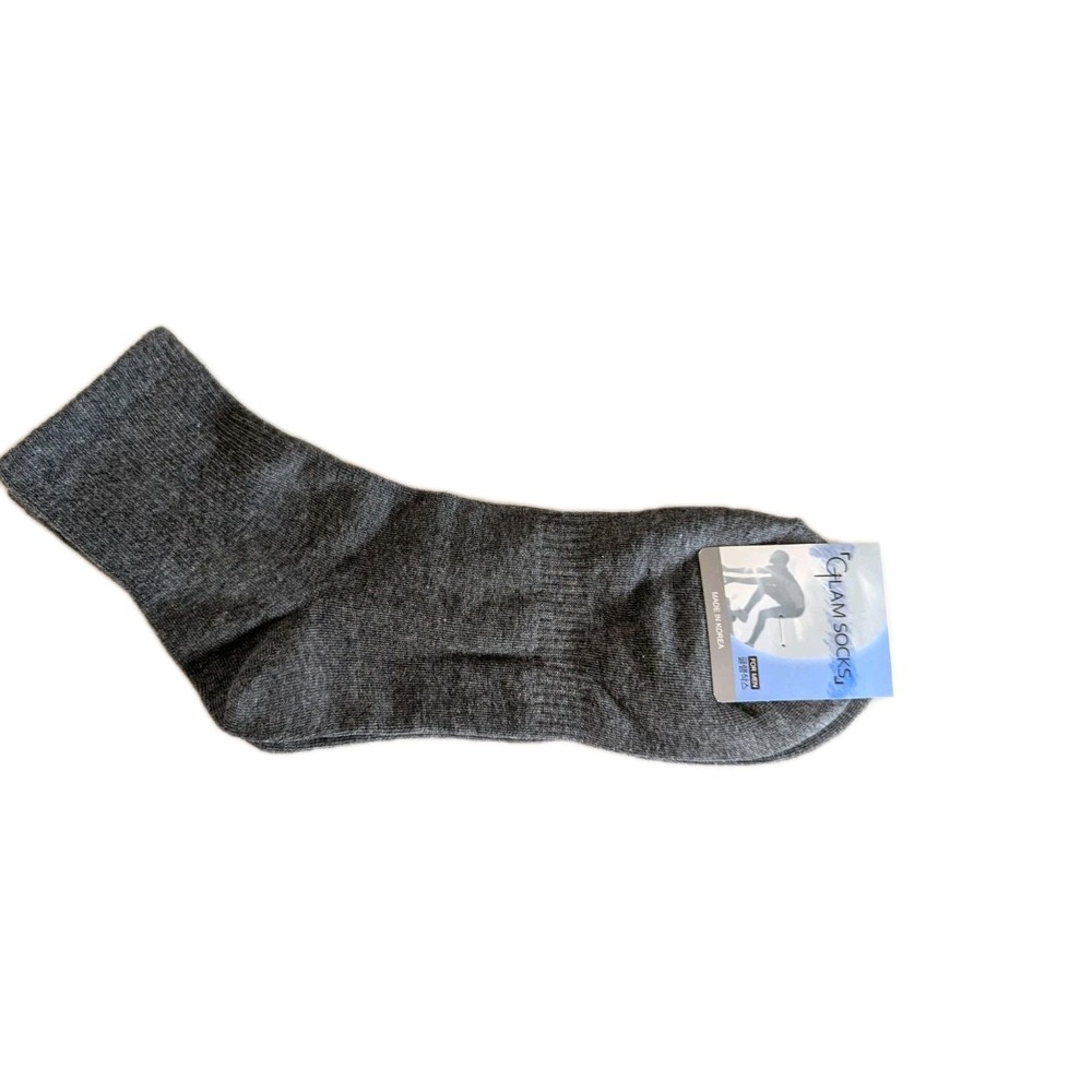 GLAM SOCKS Men's Grey Quarter/Ankle Socks Soft Cotton‎ Blend Everyday Comfort